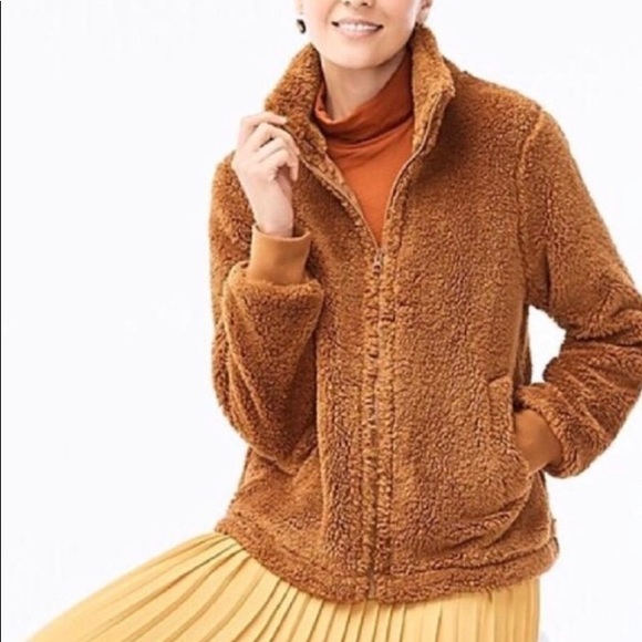 Jcrew Funnelneck Sherpa Jacket 